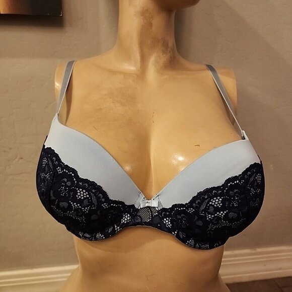 Maidenform Bra 36C Blue Underwire Padded Push Up - Picture 1 of 4